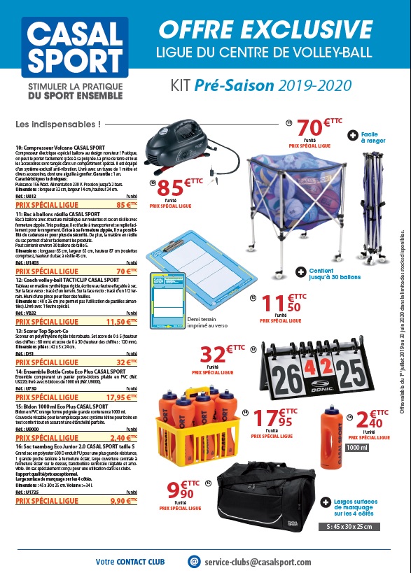 Offre Casal Ligue du Centre VB 2018 3